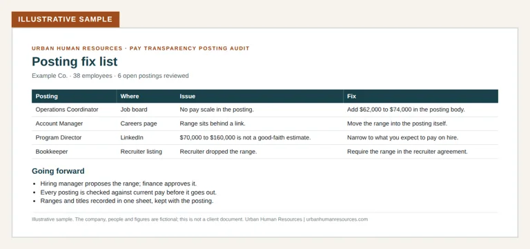 Sample pay transparency posting fix list